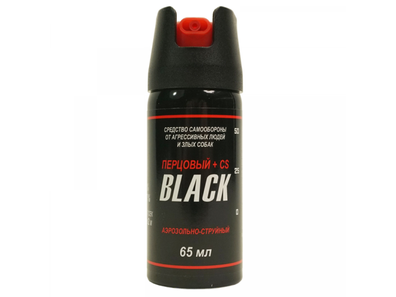 Перцовый (газовый) баллончик «Black» 65 мл, аэрозольно-струйный, ОC+CS Перцовый (газовый) баллончик «Black» 65 мл, аэрозольно-струйный, ОC+CS